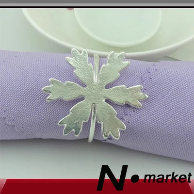 

NEw Sonwflake Style 24K Golden or Silver Color Napkin Ring Wedding Party Napkin Holder Table Decoration Home