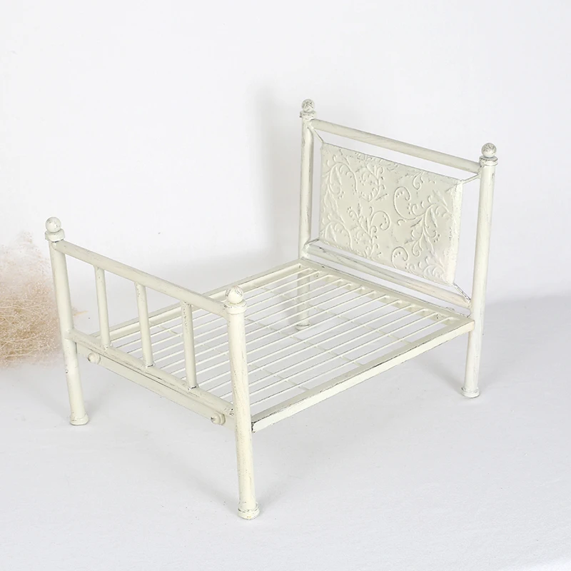 Antique White Newborn Bed Photography Props Solid Baby Bed Photo Prop Vintage Infant Props Baby Girl Shower Gift