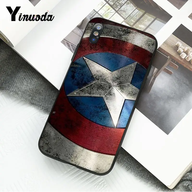 Yinuoda Дэдпул Железный человек Марвел Мстители логотип DIY чехол для телефона iphone 11 Pro Max 8 7 6 6S Plus X XS MAX 5 5S SE XR