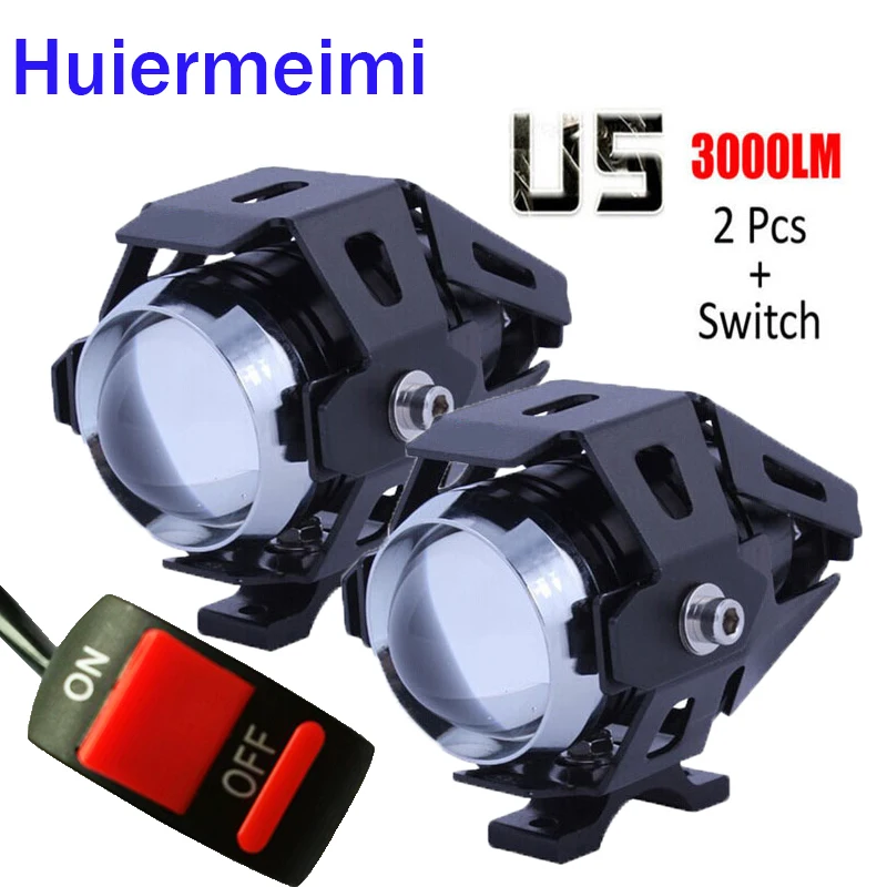 1 пара светодиодных мотоциклетных фар Huiermeimi U5 12 в 125 Вт аксессуары для