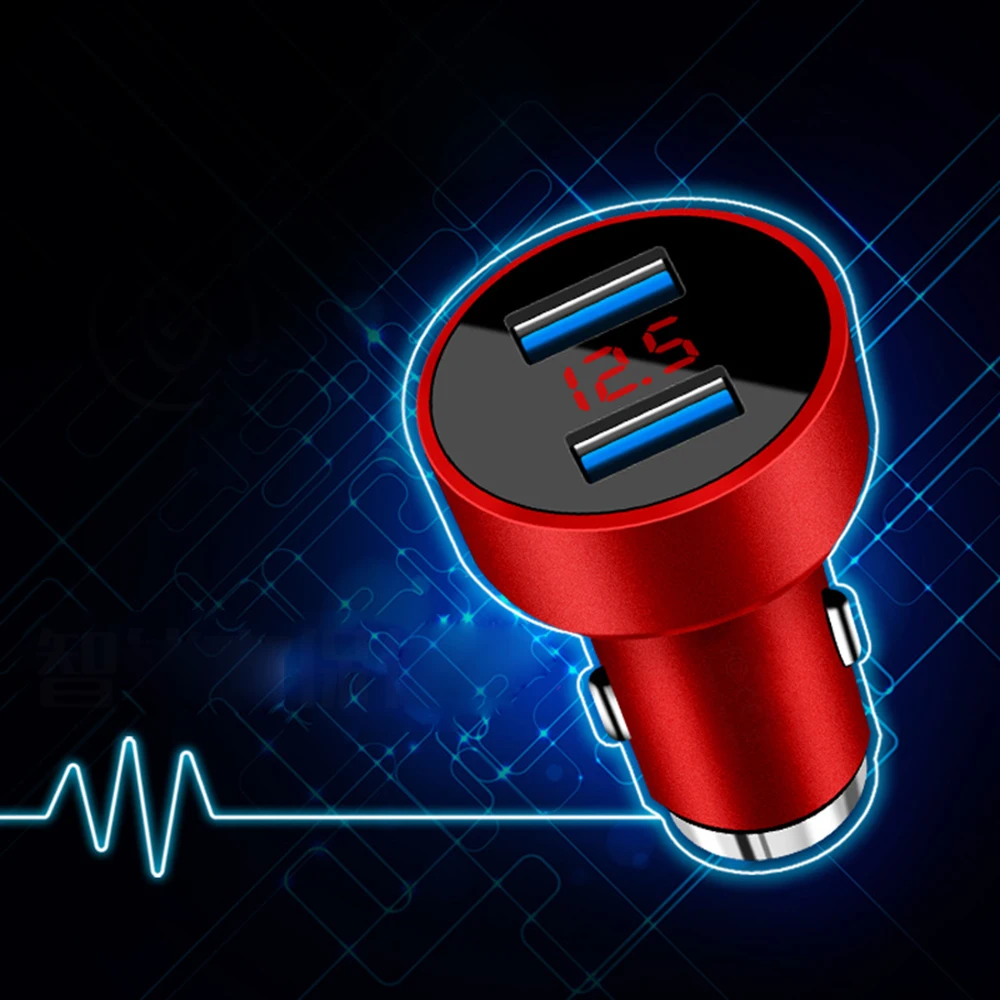 5 в автомобильный адаптер зарядного устройства с двойным USB 3.1A светодиодный