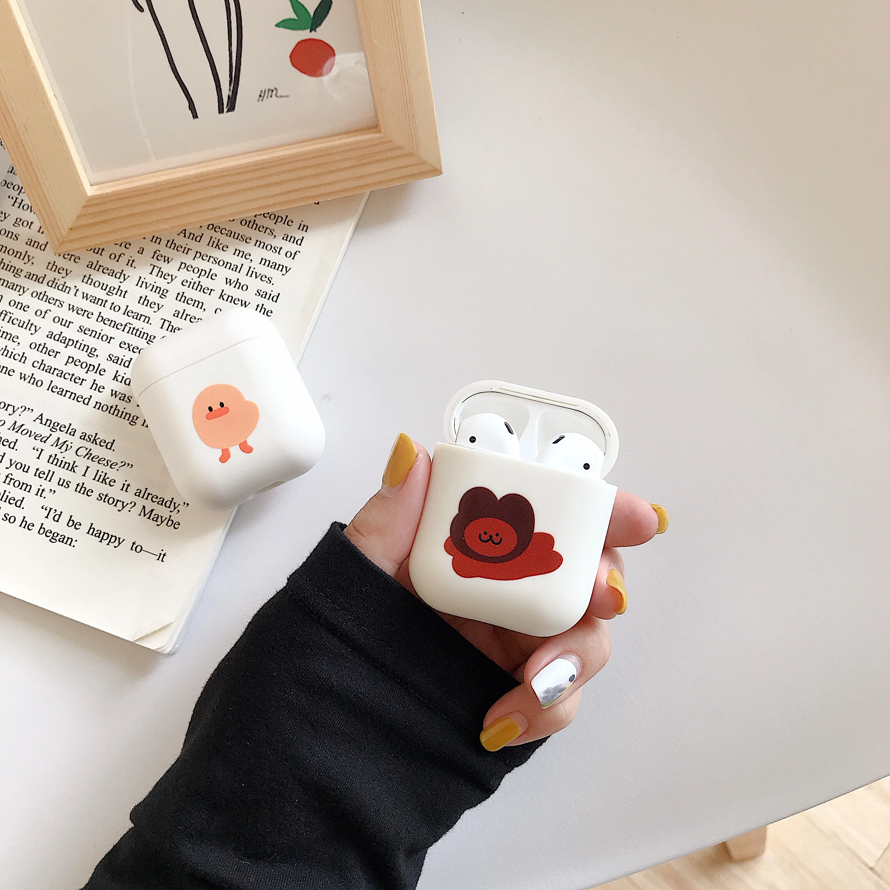 Чехол для AirPods с милым смайликом Мягкий силиконовый чехол Bluetooth беспроводной Чехол для наушников чехол для Airpods funda