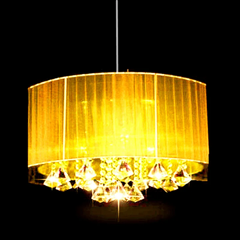 Lámpara de techo Ovalada para sala de estar, luz led brillante moderna, Simple, de tela cepillada, luminaria de cristal k9