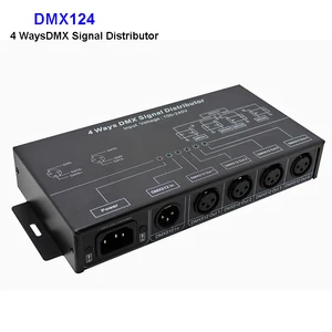 Усилитель DMX124 DMX512, разветвитель сигнала DMX, ретранслятор сигнала, 4 выходных порта, распределитель сигналов DMX; Вход AC100V-240V; Бесплатная доставка