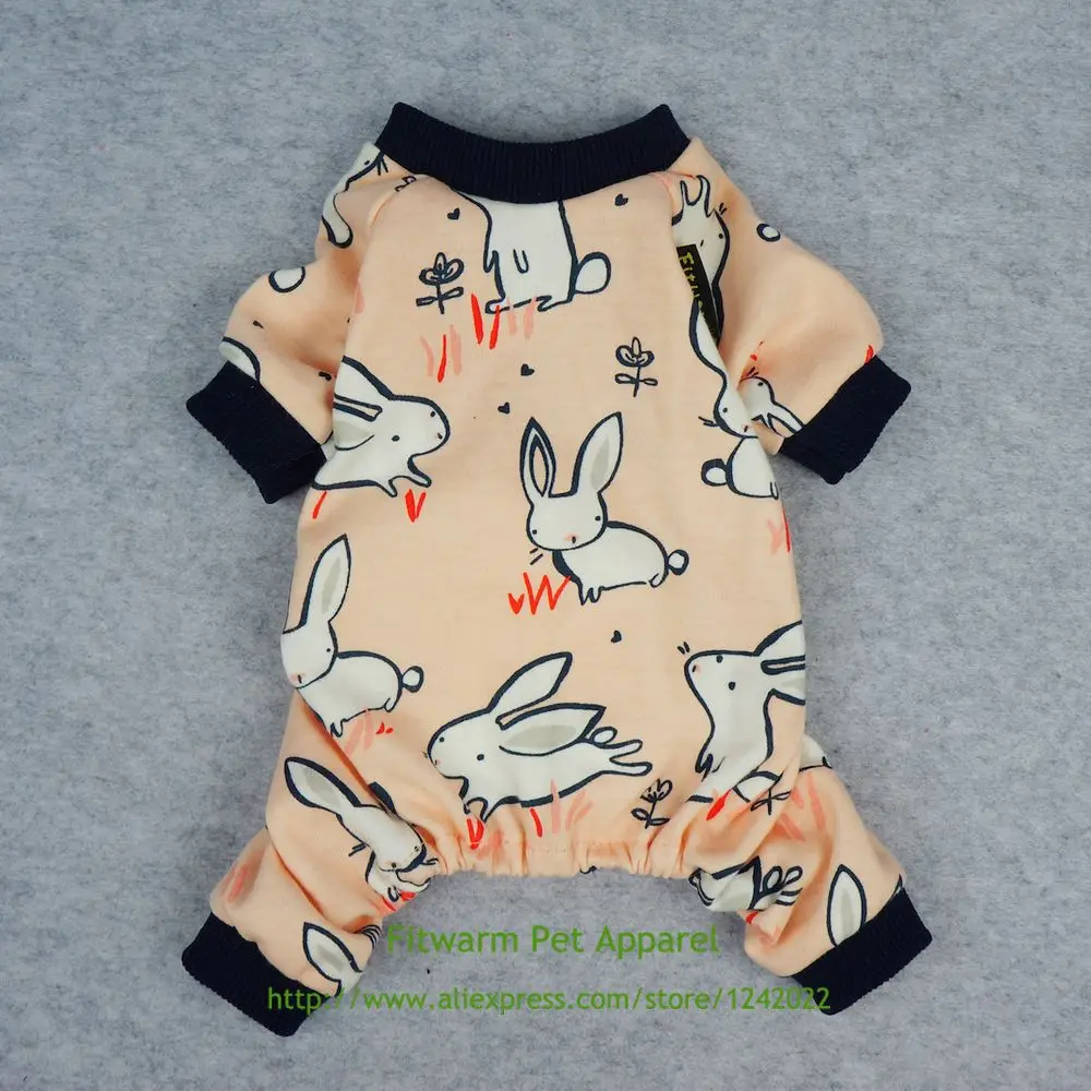 Fitwarm розовый кролик хлопок собака пижамы одежда для домашних животных рубашки