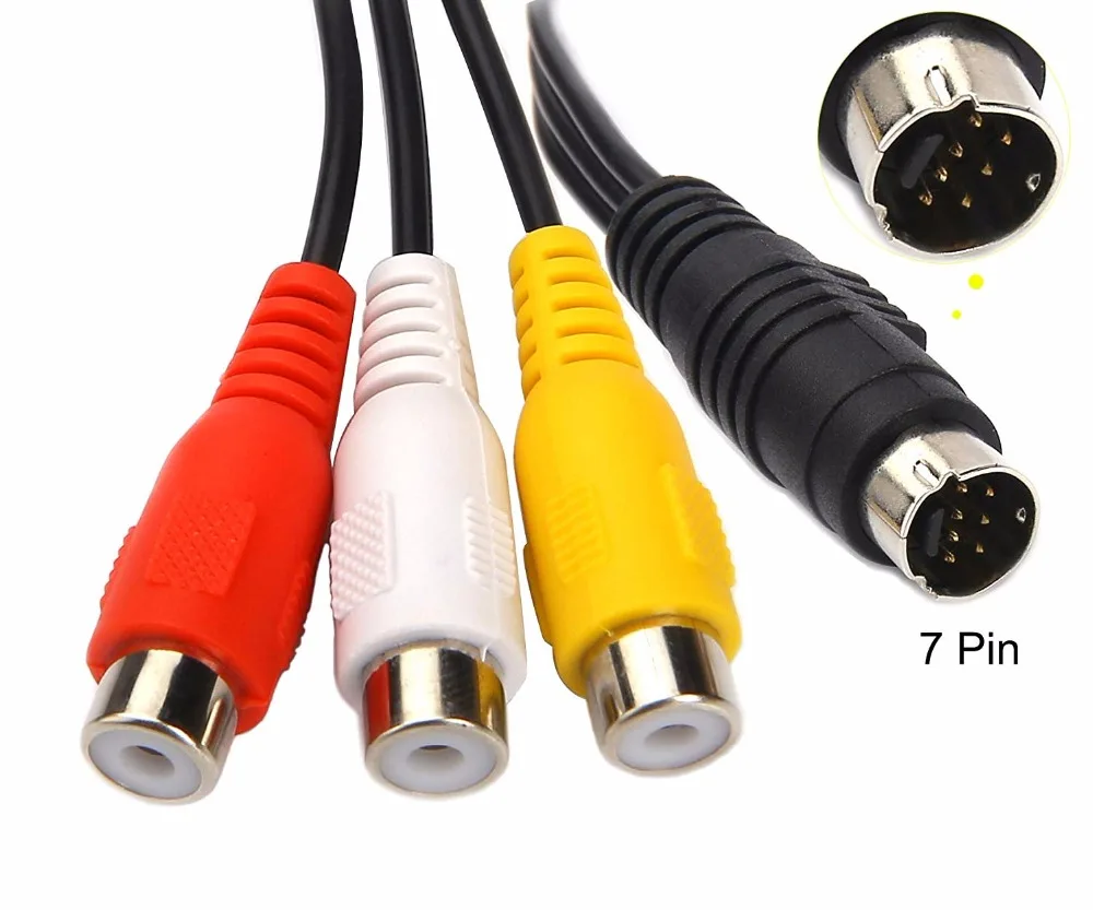 7 контактный разъем Mini DIN S Video к 3 RCA разъему кабель папа мама композитный