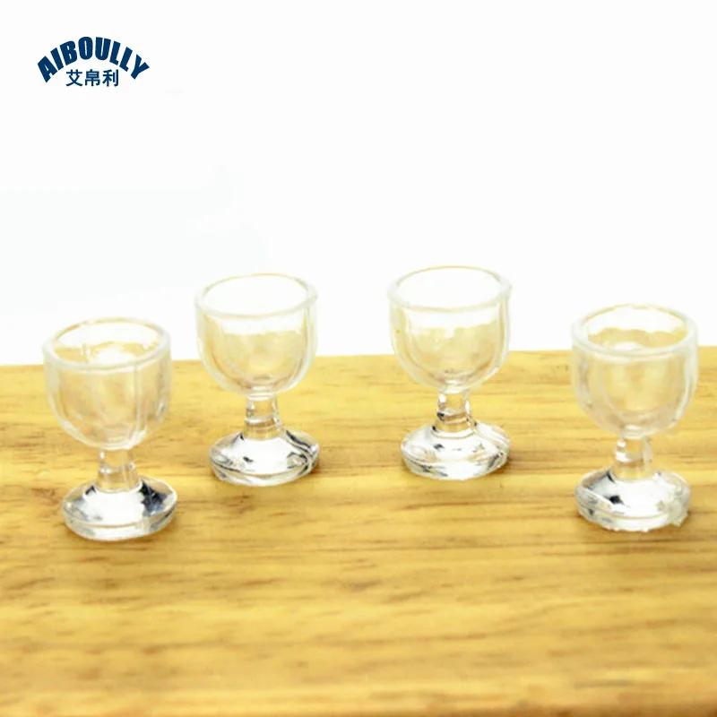 

40pcs/lot 1:12 Dollhouse Miniature Kitchen wine glass Bar Furniture Accessories Doll House Toys for Children