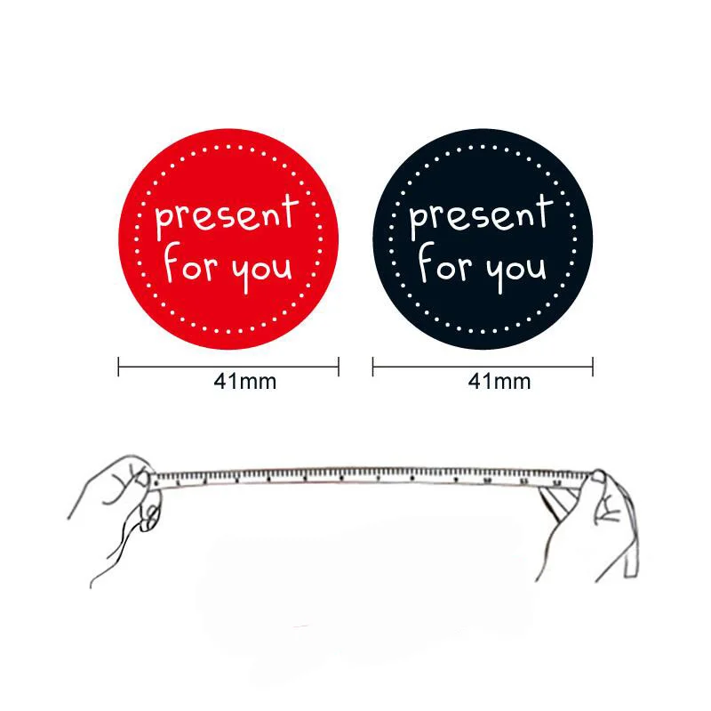 320 шт./лот красный и черный подарок для вас самоклеящаяся наклейка DIY Ручная