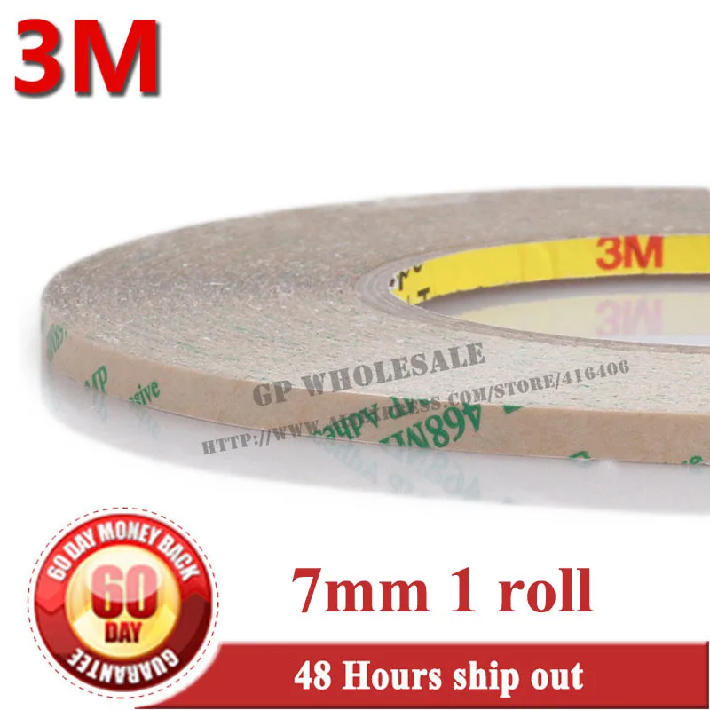 

7mm*55M*0.13mm Original 3M 200MP 468 MP Clear Two Sides Adhesive Transfer Tape for Foam Gasket Electrics Nameplate Display 468MP