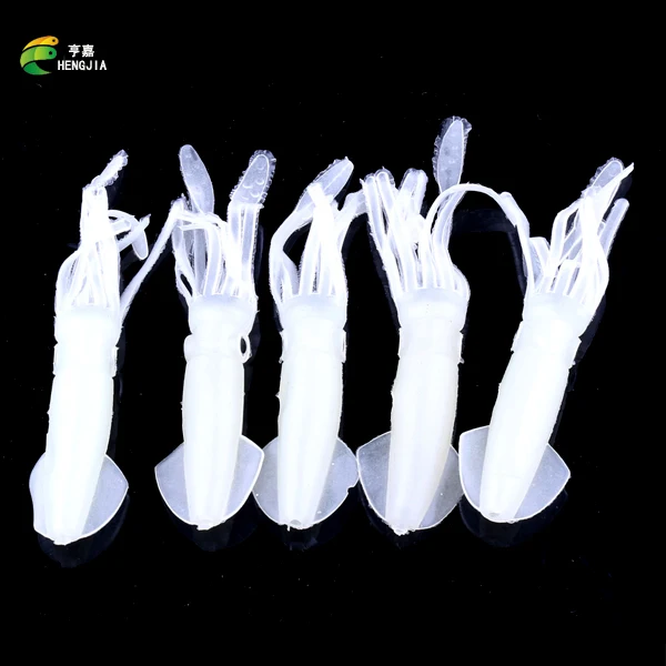 HENGJIA 10Pcs 10CM 8g Soft Fishing Lures Octopus Squid Luminous Noctilucence Bait Glow in the Dark | Спорт и развлечения