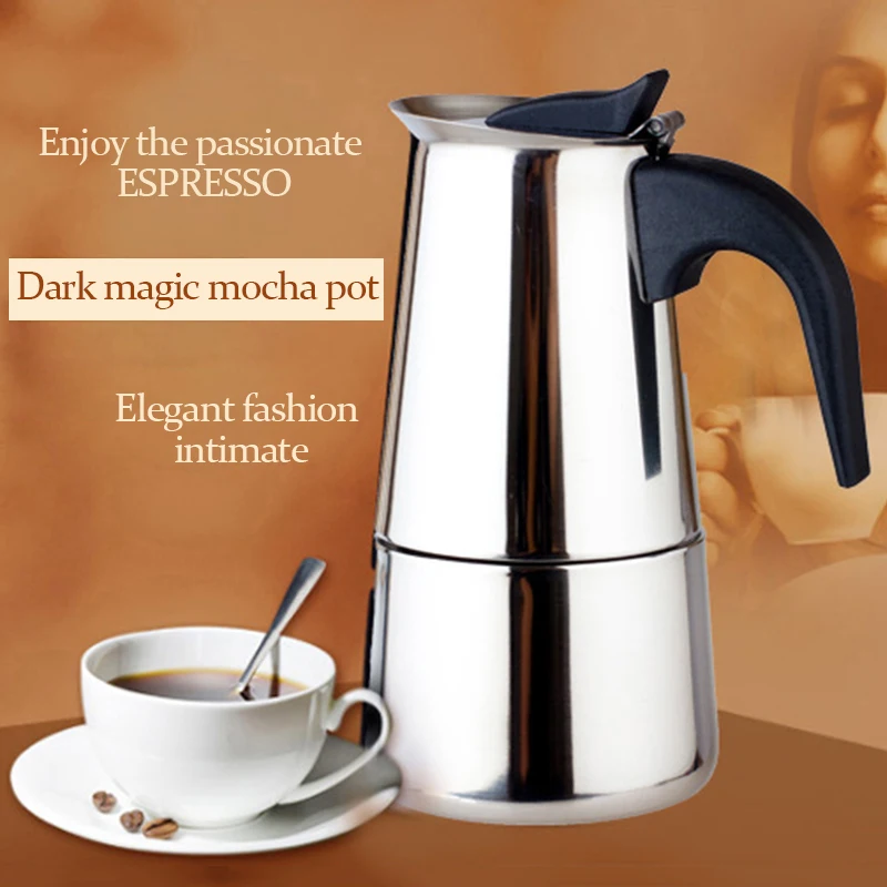 LUCOG Нержавеющая сталь Moka Кофе Maker мокко эспрессо латте фильтр Кофе горшок Кофеварка инструменты 2/4/6/9 чашек