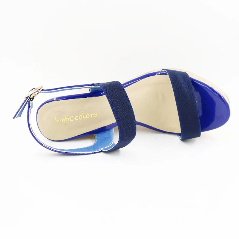 Женские босоножки на танкетке с открытым носком высоком каблуке Размер 10 5