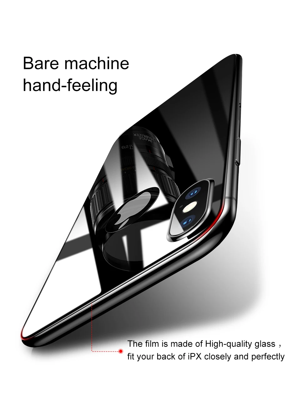 Baseus 0,3 мм Защитная пленка для задней панели iPhone X 9 H, закаленное стекло для iPhone X, ультратонкая Защитная пленка для задней панели