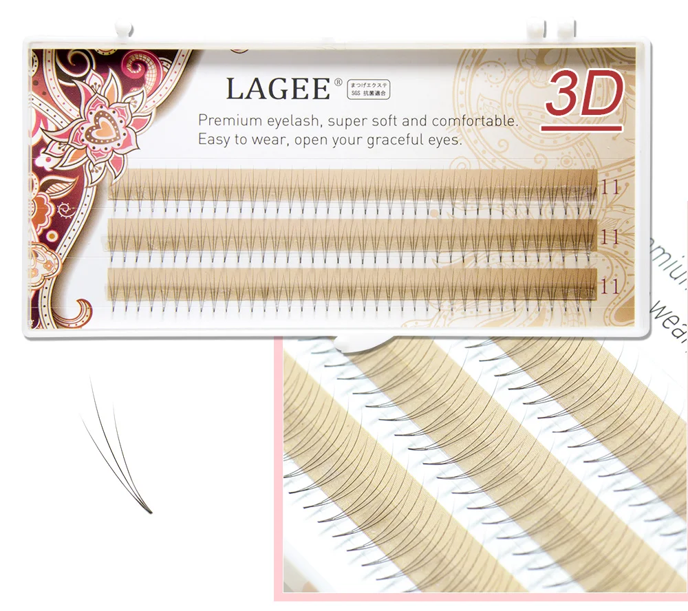 LAGEE 10 чехлов для наращивания ресниц 3D-6D готовые вееры объемные ресницы мягкие натуральные 0.07C русский объем накладные ресницы инструменты для макияжа
