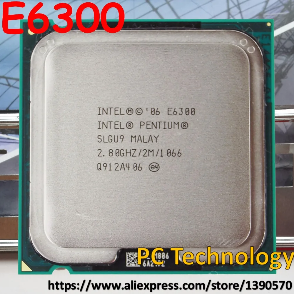 Оригинальный настольный процессор Intel PENTIUM E6300 CPU 2 8 ГГц/2 Мб/1066 МГц LGA 775 Бесплатная