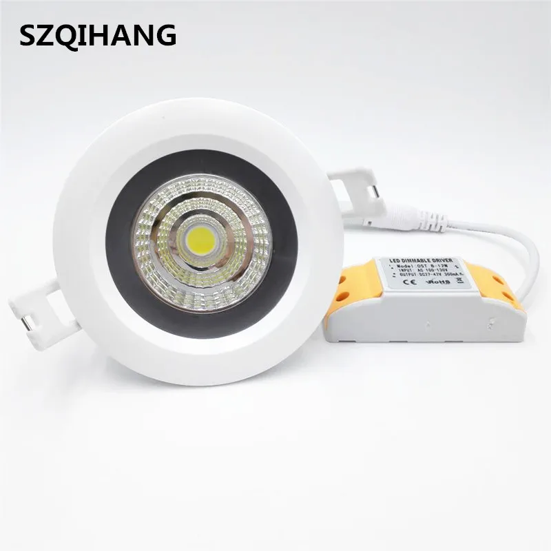 10W 12W 15W 20W IP65 waterproof Dimmable COB downlight Recessed COB Ceiling lamp led downlight led spot lamp AC110V AC220V