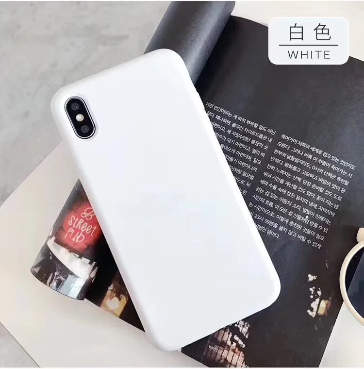 white Высококачественный жидкий силиконовый чехол для телефона для iPhone 11 Pro Max X XS XR 7 8 Plus 6 6S Plus шелковистый мягкий сенсорный противоударный чехол - Цвет: white