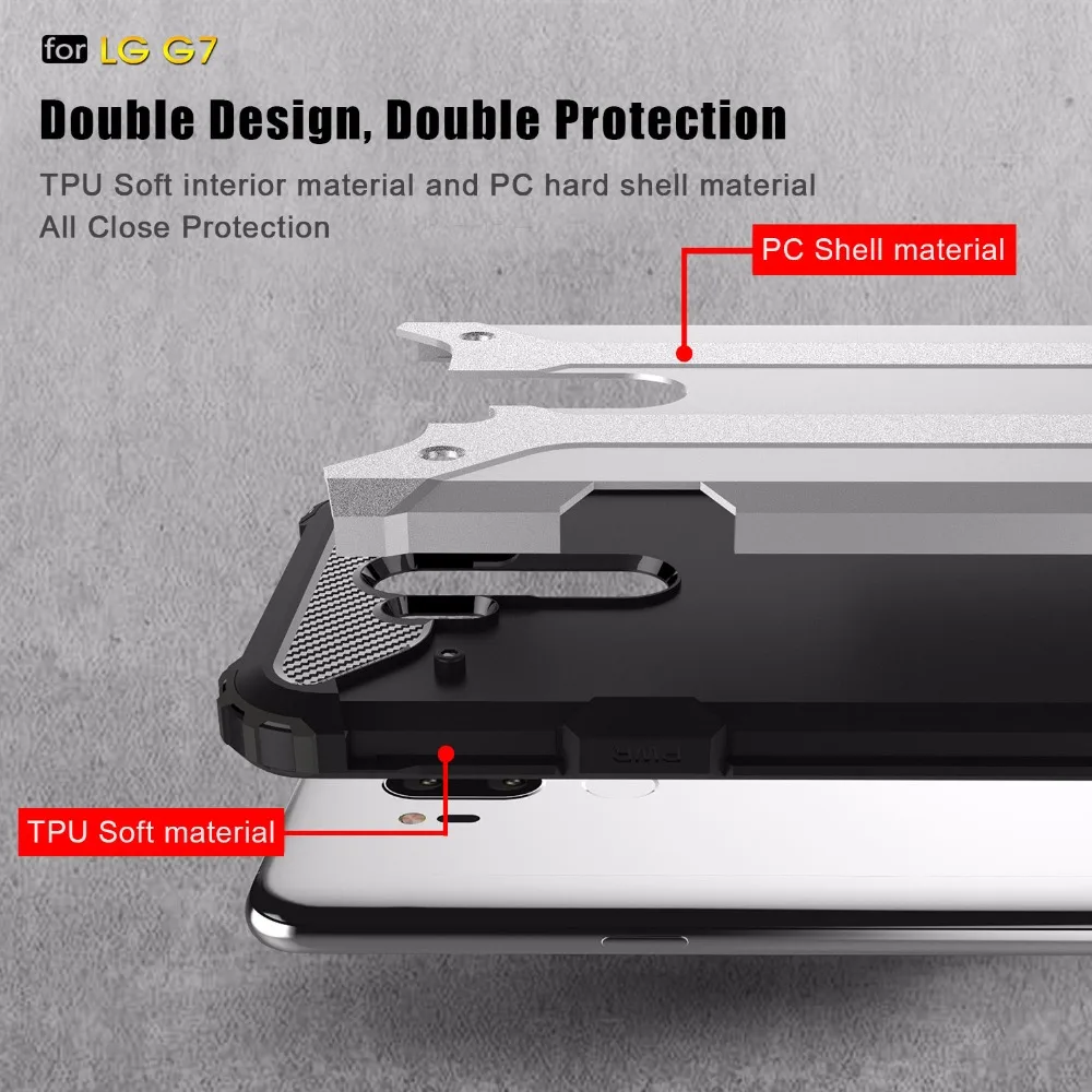 Rugged Rubber Armor Cover Case For LG K4 K5 K7 K8 K10 Silicone + Hard PC Heavy Duty Hybrid Phone G5 G6 G7 | Мобильные телефоны и