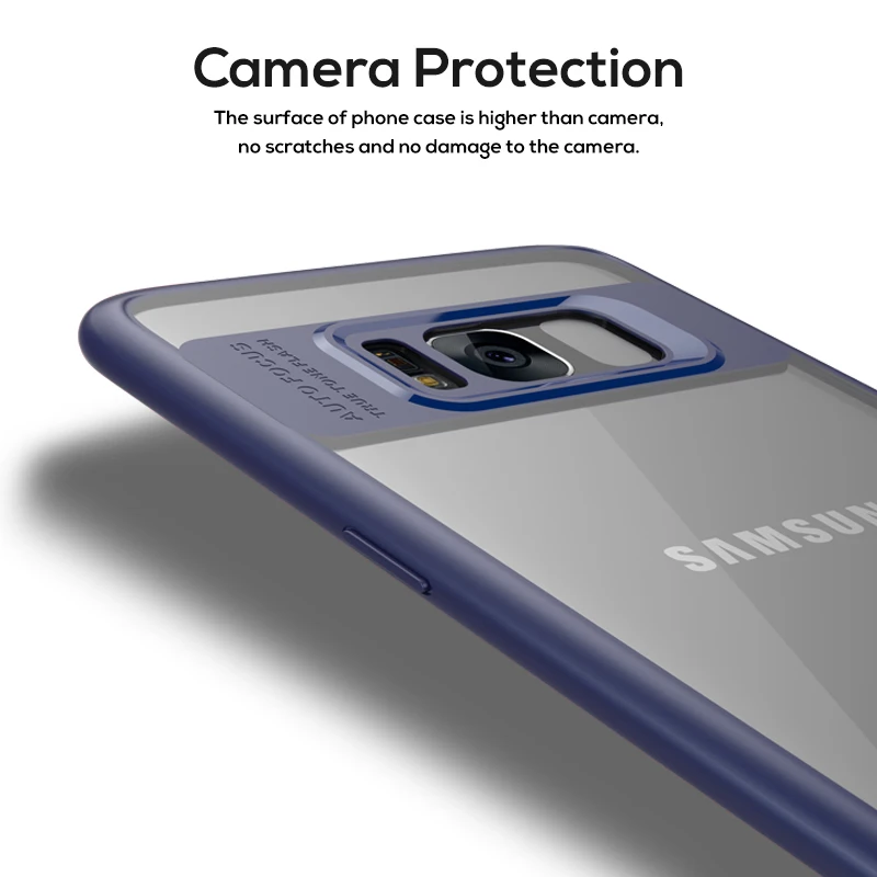 For Samsung S8 Plus Case Topk Ultra-thin Anti-drop Clear Tempered Glass &amp Silicone 2-IN-1 Phone for Galaxy |