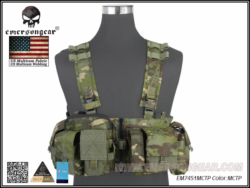 EMERSON UW Gen V Split Front Chest Rig Airsoft Military Combat Vest Multicam Tropic EM7451