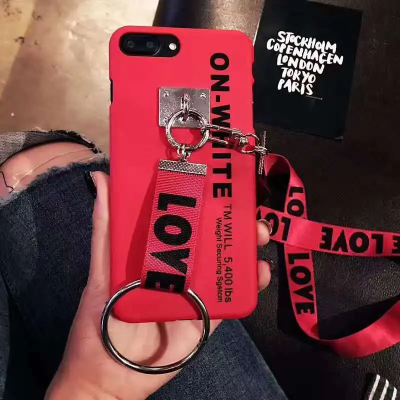 EPENA 3D Case for iphone X XR XS Max phone Cases For Iphone 7 8 Plus 6 6s plus Cover Grip Strap + Lanyard Fashion case |