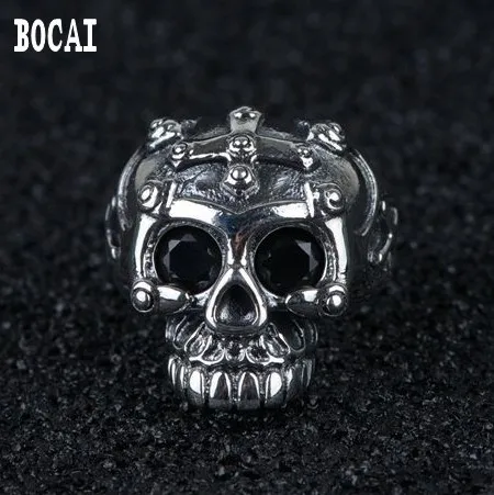 

925 silver and Thai silver restoring ancient ways process skeleton ring opening punk male fashion wholesale silver ring