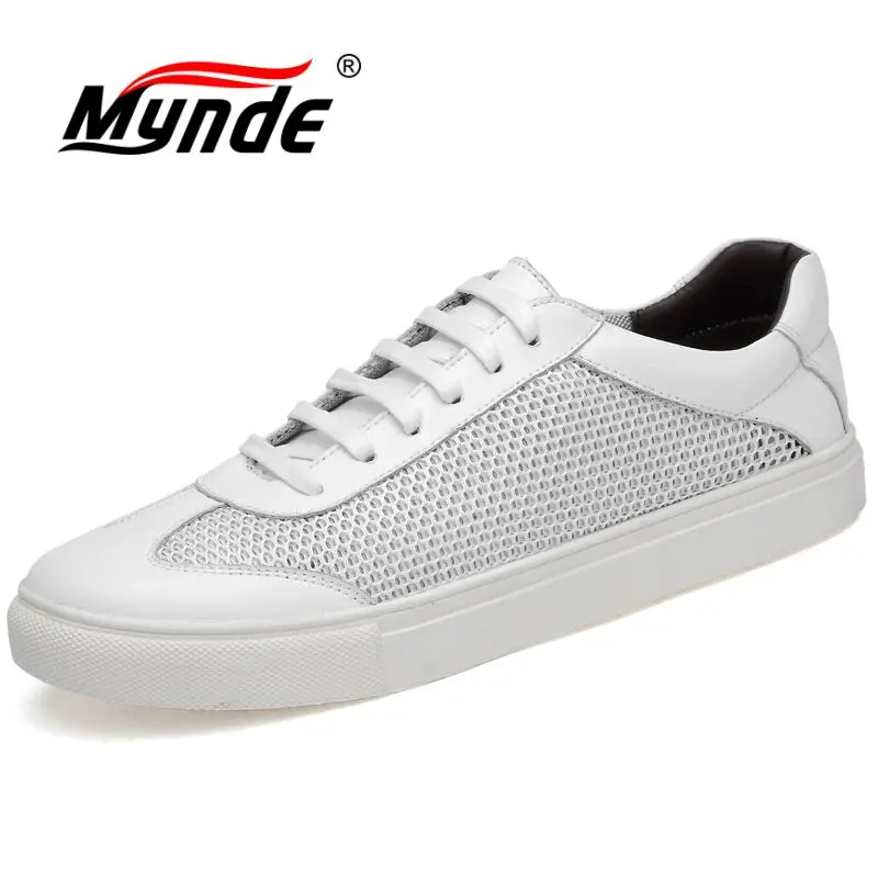 Mynde Genuine Leather Men Casual Shoes Spring Autumn 2018 New Breathable Soft Men's Handmade Flats Sneakers | Обувь