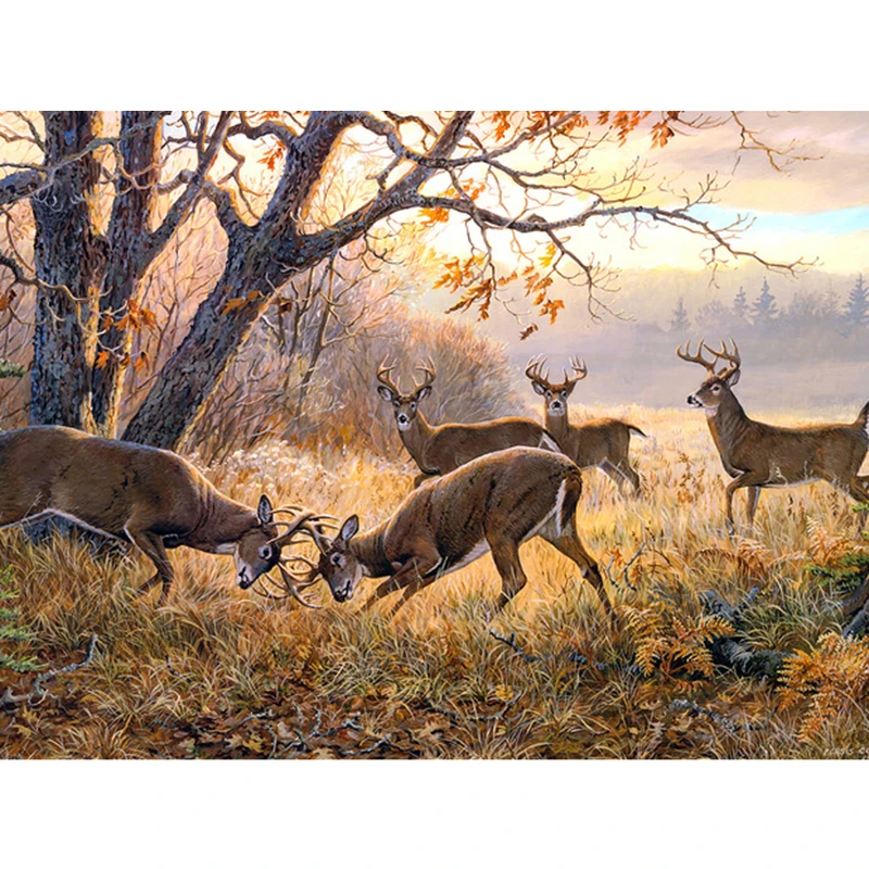 

5d diy diamond painting cross stitch landscape Resin Diamond Embroidery diamond deer