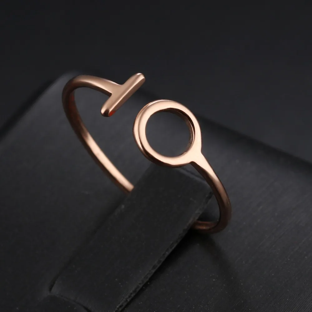 Новая мода простой круглый нержавеющей стали розового золота дамы кольцо