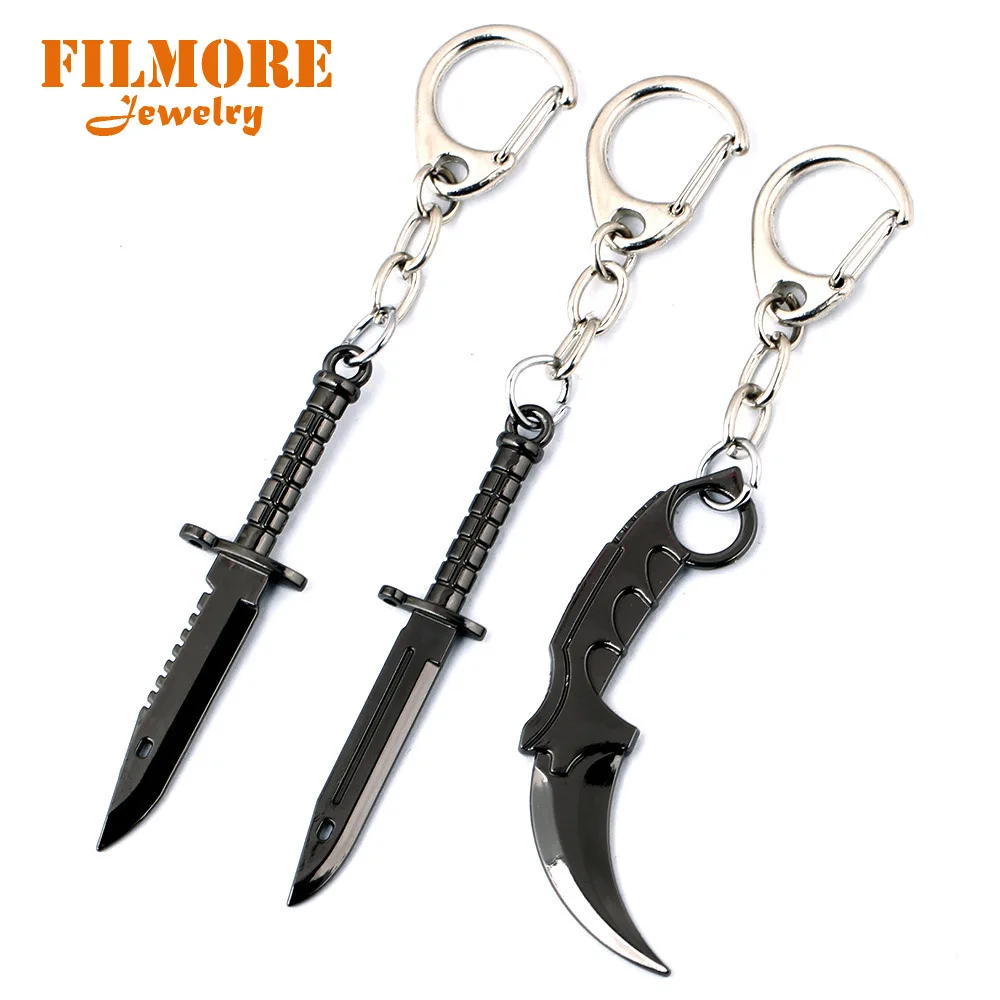 Counter Strike брелок CSGO Karambit M9 кинжал коготь Ножи оружие Модель сплава Keyring 6 5 см Chaveiro
