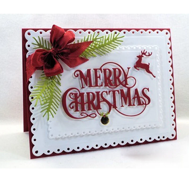 Merry Christmas олень металлические Вырубные штампы трафареты сделай сам для скрапбукинга альбом фото бумажные карты ремесло тиснение слова штампы Новинка