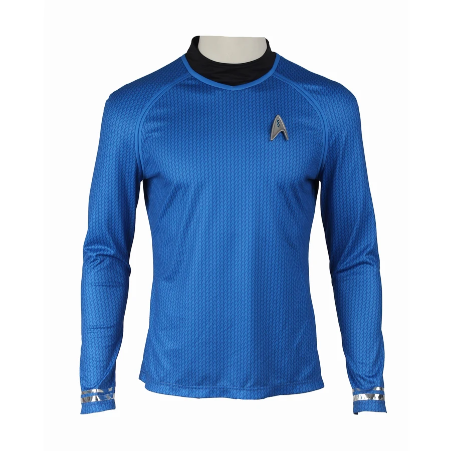 Star trek into darkness Spock science officer Leonard McCoy Bones Cosplay Costume Blue Shirt Anime Suit Halloween Dress for Men |
