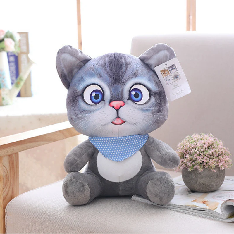 3D игрушки для кошек 20 см имитация кота плюшевая кукла плюшевые животные кошки