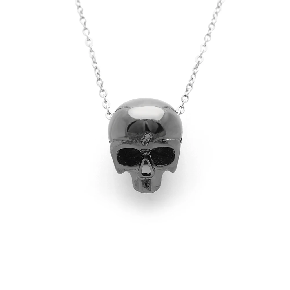 

Gothic Biker Skull Necklace Silver Color Pendant Chain For Men/Women Punk Style Silver/Black Color Pendant Necklace DropShipping