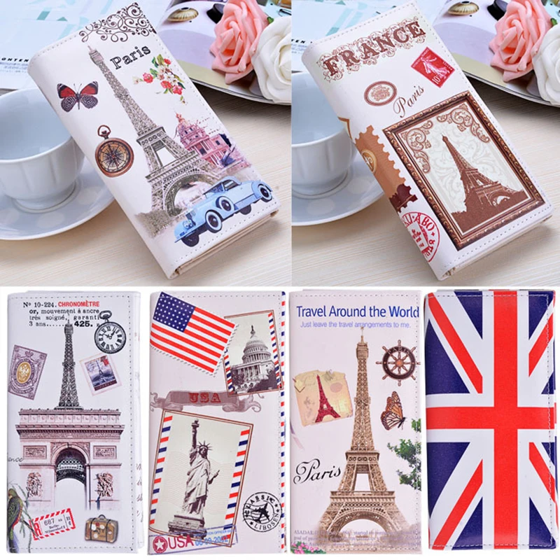 TAKEM PU Leather Women hasp Long Eiffel Tower Wallet Purse Female Wallets Card Holder coin cash bag Portefeuille femme | Багаж и сумки