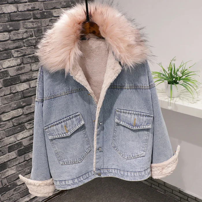 Зимние парки Для женщин Винтаж Сгущает меховым воротником куртка мода Slim
