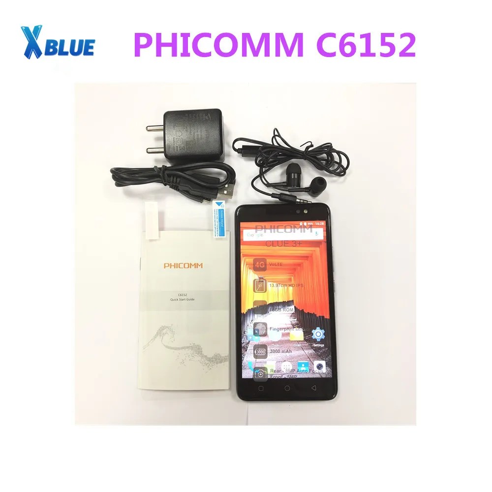 PHICOMM C6152 смартфон с 5 дюймовым дисплеем ОЗУ 2 Гб ПЗУ 16 Мп + 3000 МП мя слотами для Sim