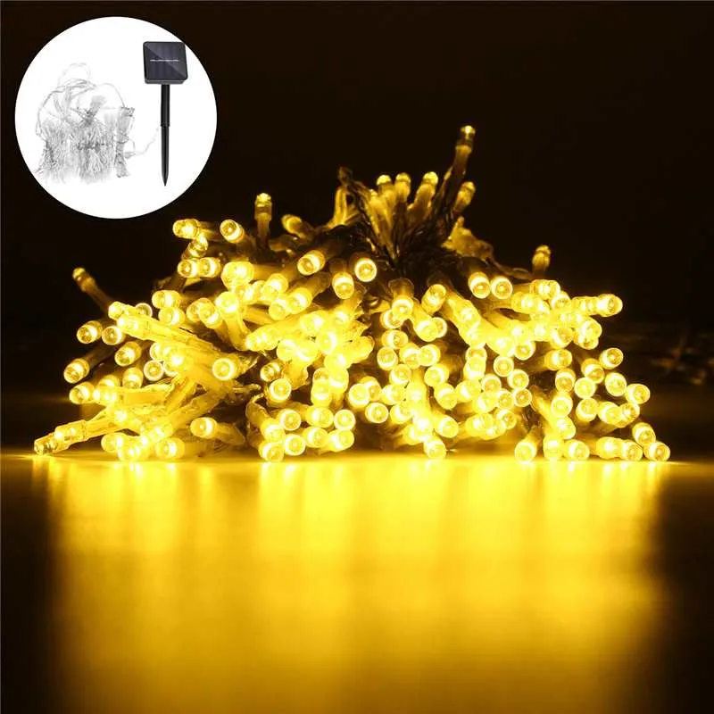 3 м* 3 м 300 светодиодный свет шнура 8 Функция на солнечных батареях Светодиодный светящиеся гирлянды Шторы свет на открытом воздухе Водонепроницаемый солнечные фонари для сада - Испускаемый цвет: Тёплый белый