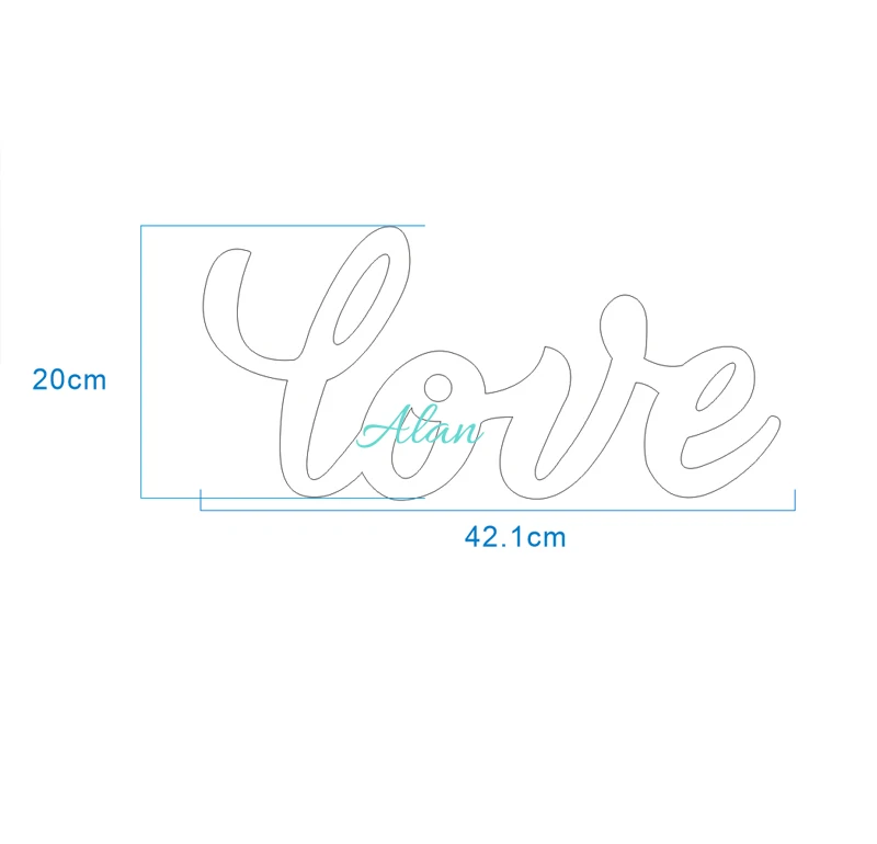 Любовь Знак для Свадьбы или Декор Таблице в Шрифта Каллиграфии-знак Милая