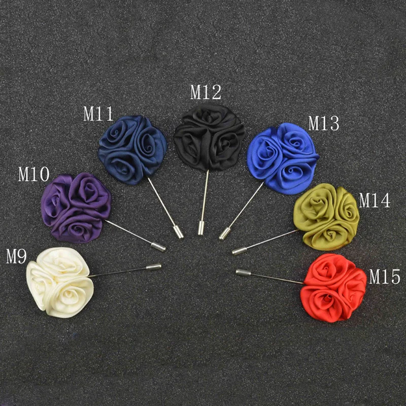 UALGL Fashion Handmade Fabric Lapel PinThree-in-one Rose Flower Brooches For Men Wedding Suit Decoration Shirt Jewelry Accessery | Украшения