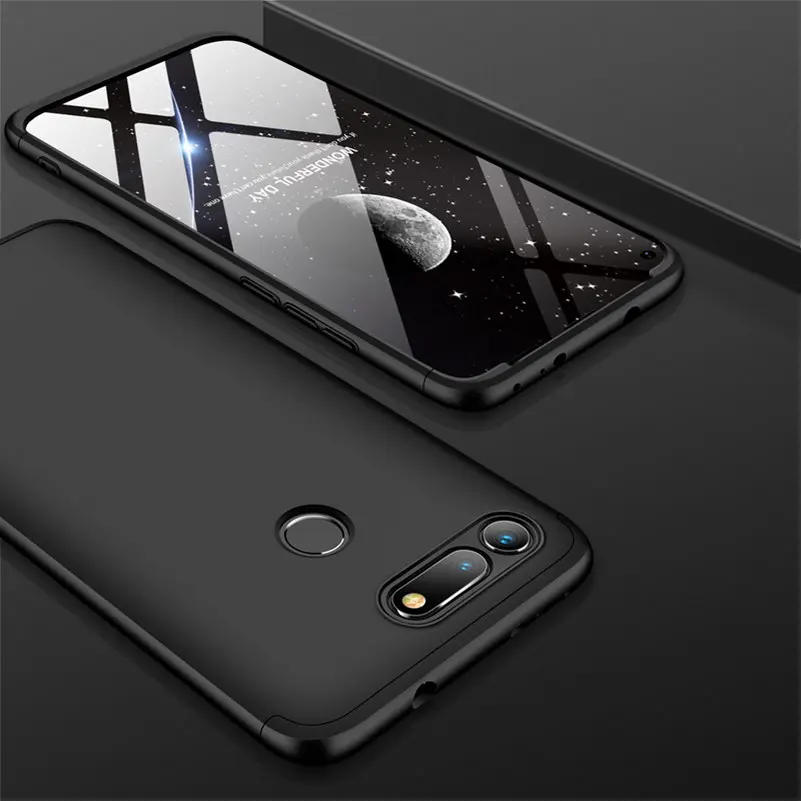500 шт 360 градусов полное покрытие для huawei Honor V20 Примечание 10 V10 9 Lite 9i V9 8 8C 8X Max 7X 6X играть 3 в 1 Жесткий PC защитный чехол