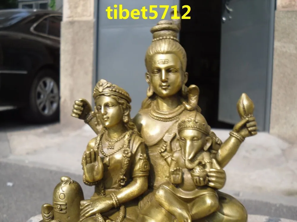 19 см Тибетского Буддизма бронза ГАНЕША INDISCHER ГОТТ статуя Украшения Сада 100%