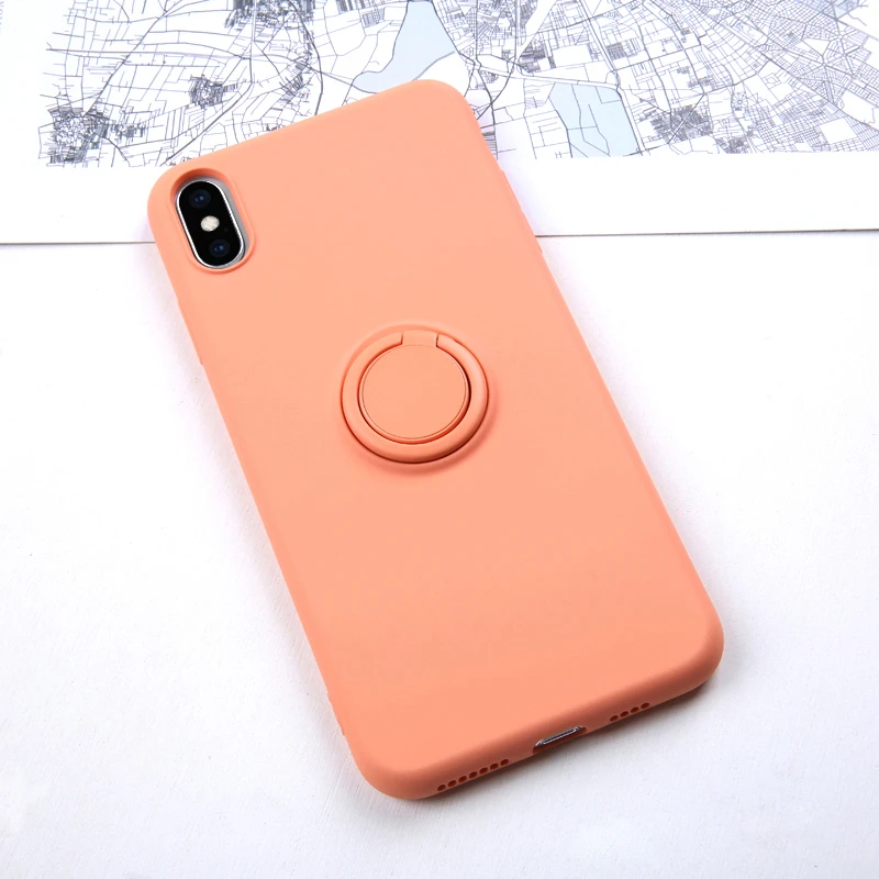 Роскошный мягкий жидкий силиконовый чехол для iPhone 11 Pro Max XS X 7 8 6 S 6 S XR подставка кольцо держатель тонкий чехол для iPhone11 Pro Чехол