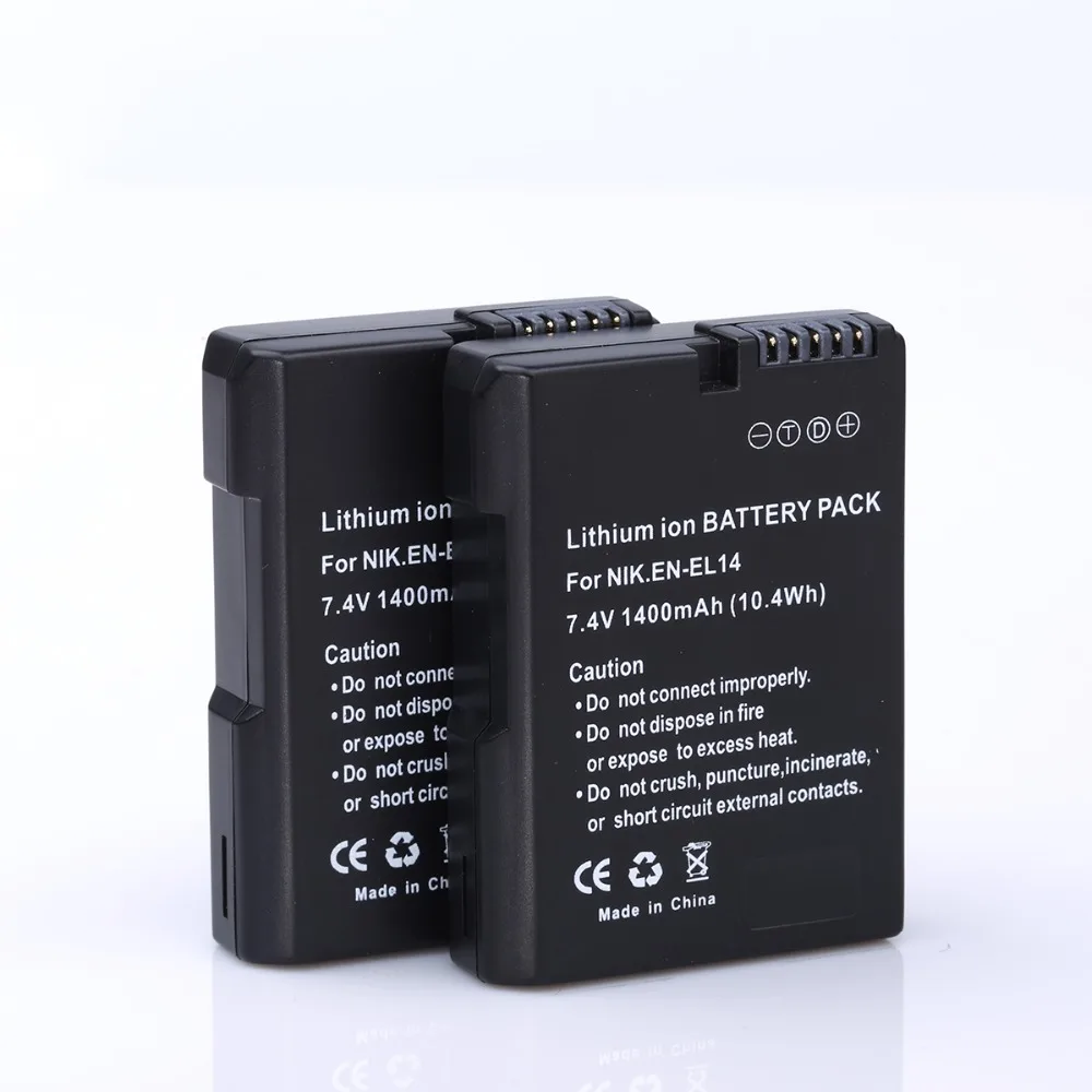 2 шт. EN EL14 EL14a ENEL14 Батарея + USB Dual Зарядное устройство для Nikon P7800 P7700 P7100 D5500 D5300 D5200 D3200