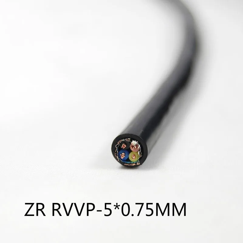 1/10/50/100 м ZR RVVP 5 * 0 75 мм квадратный гибкий нитки скручены кабель в оплетке сигнала