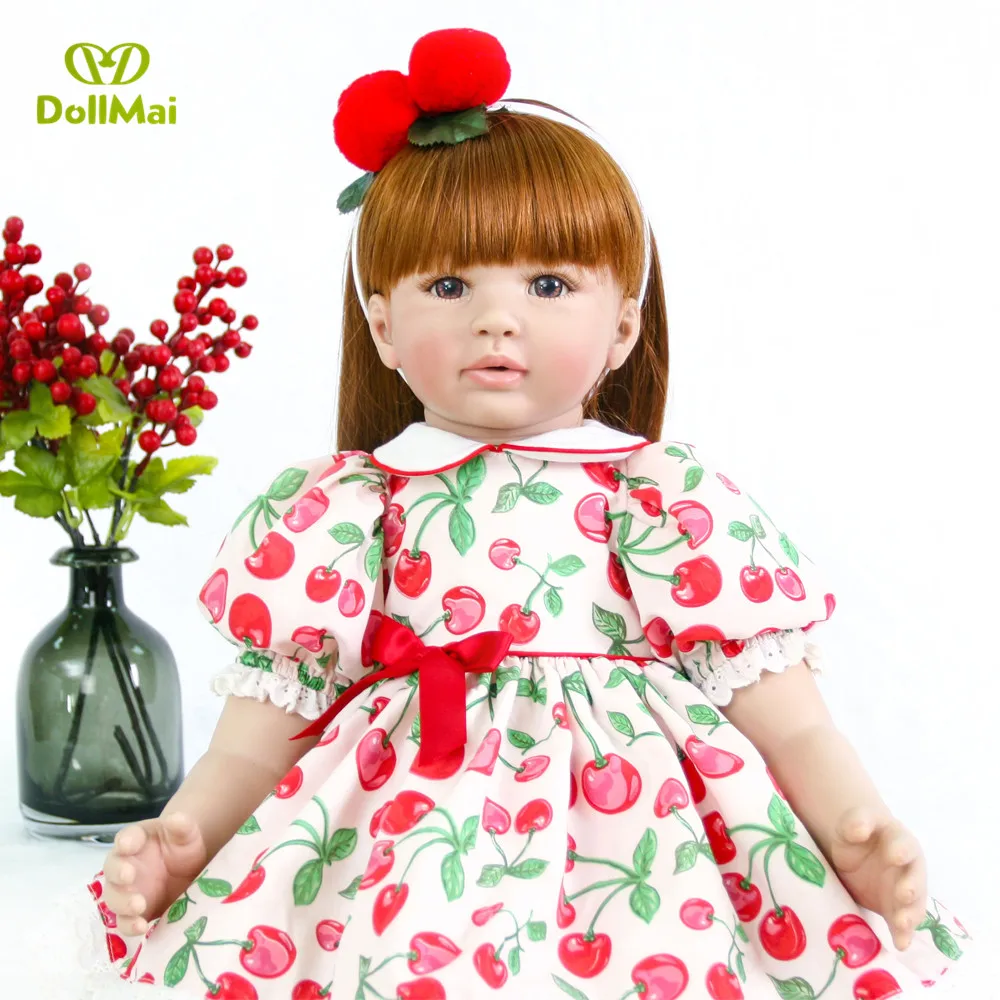 

60cm Reborn Girl Baby Doll Lifelike Realistic silicone reborn Baby Doll Gifts Vinyl princess toddler bebe Doll reborn gift