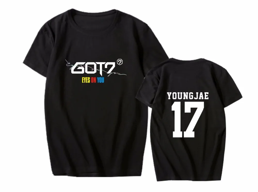 KPOP GOT7 EYES ON YOU Мужская Футболка Джексон Марк с коротким рукавом футболки унисекс