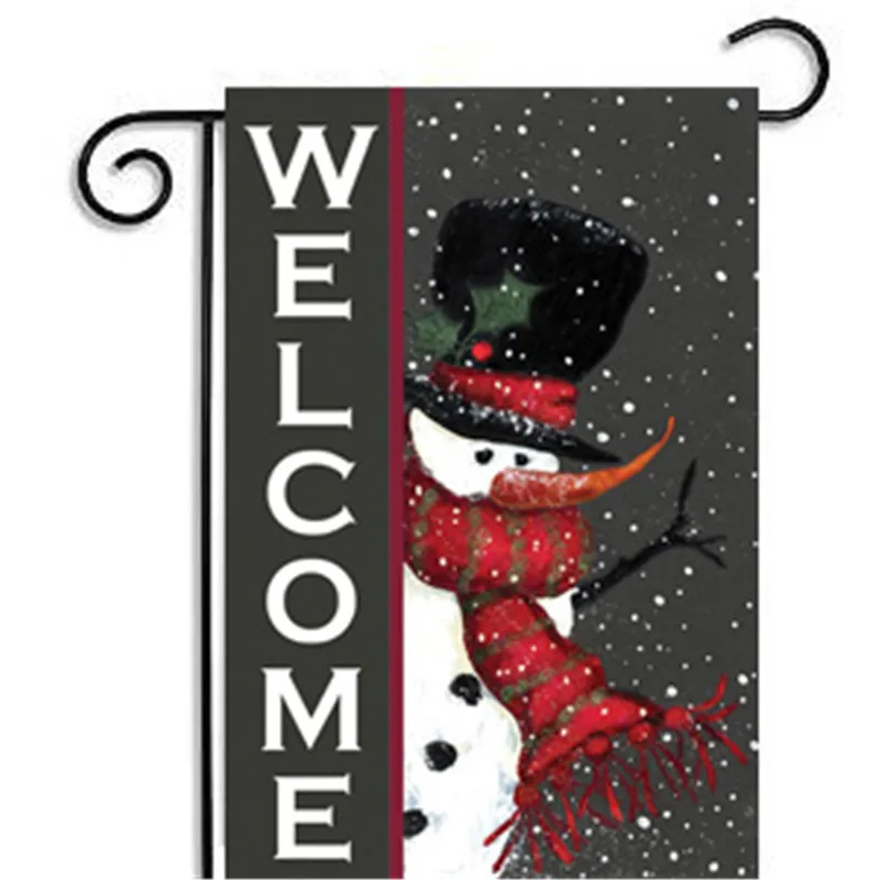 30x45cm Christmas Garden Flag Cartoon Santa Claus Flags and Banners Home Decor Polyester Hanging Banner Gift | Дом и сад