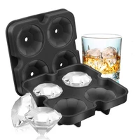 creative diamond ice cube tray reusable ice cubes maker silicone ice cream molds form chocolate mold whiskey party bar tools
