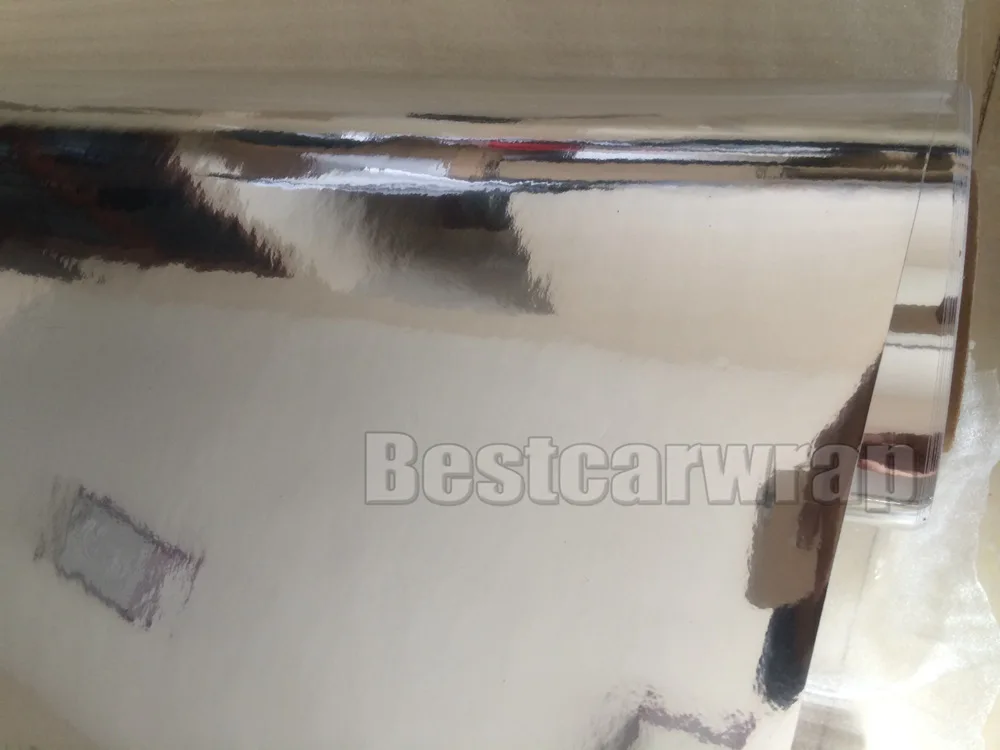 PROTWRAPS Silver Chrome Car Wrap Vinyl high stretchable With Air Bubble Free Vehicle Covering Fleixble foil 1.52*20M |